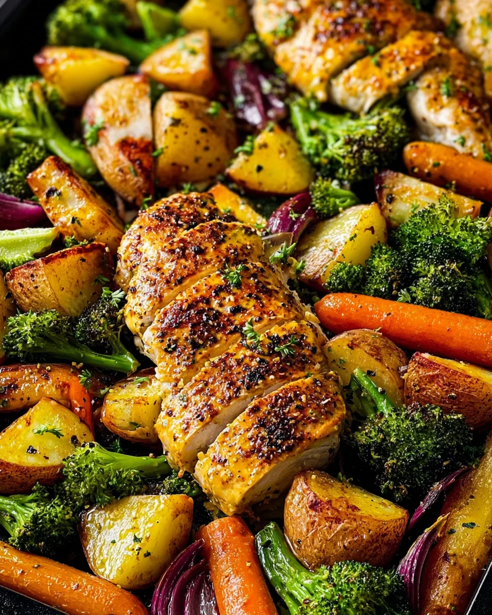 35 Minutes & One Sheet Pan Is All You Need For This Honey Mustard Chicken Recipe