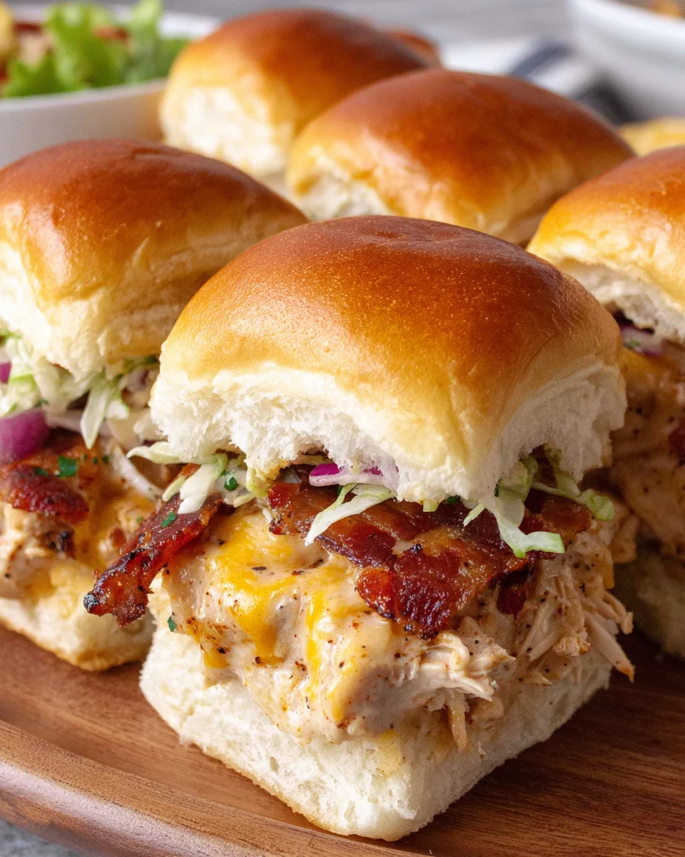 Bacon Ranch BBQ Chicken Sliders