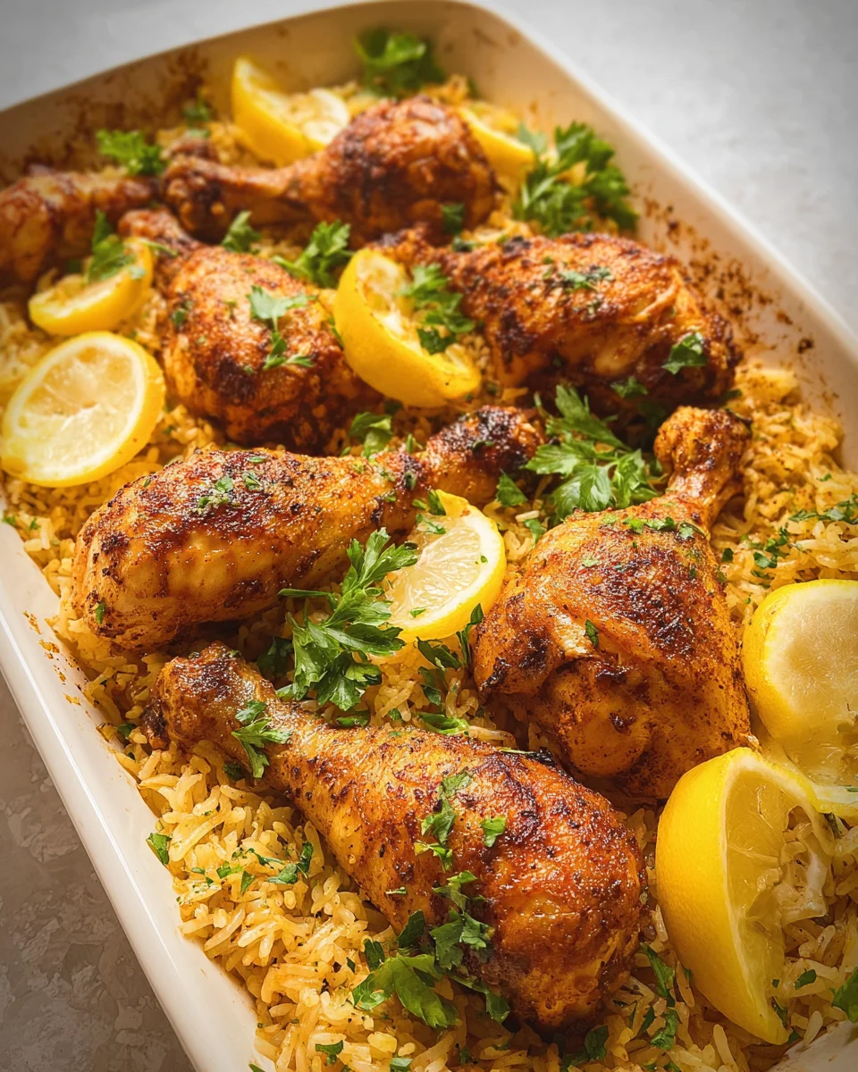 Baked Chicken Legs and Rice