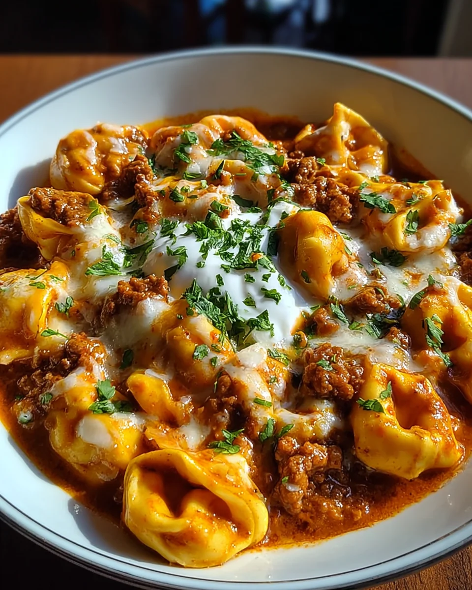 Cheesy Beef Enchilada Tortellini