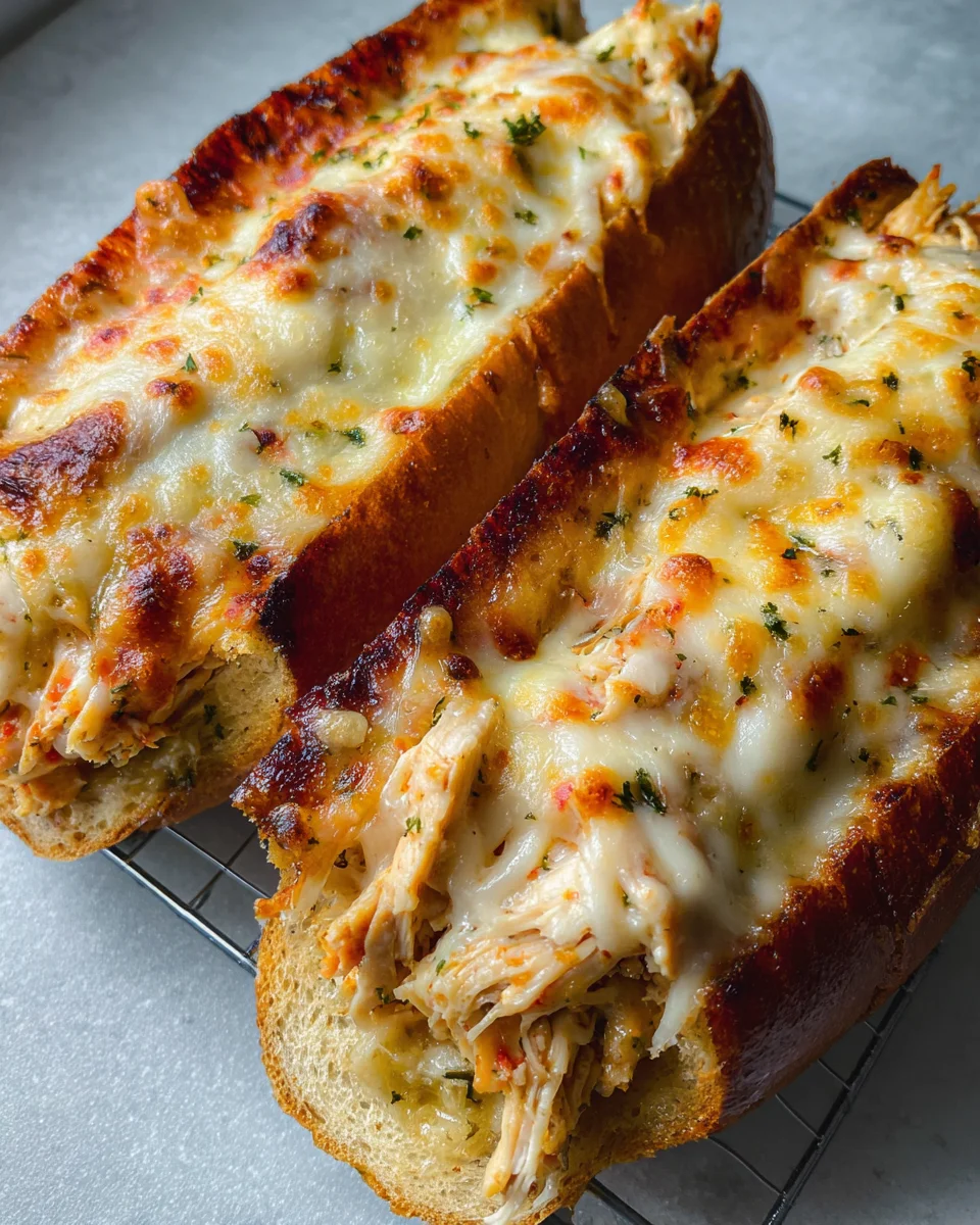 Cheesy Chicken Garlic Bread Sandwich