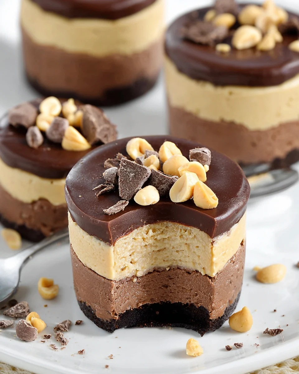 Chocolate Peanut Butter Mini Cheesecakes