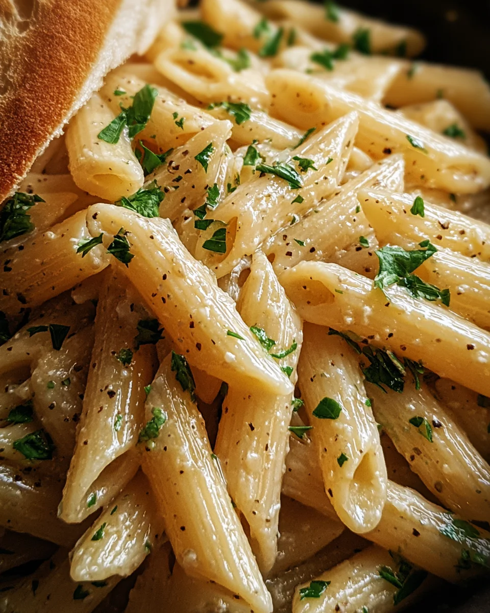 Creamy Garlic Penne Pasta