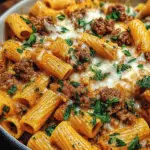 Creamy Parmesan Beef Rigatoni