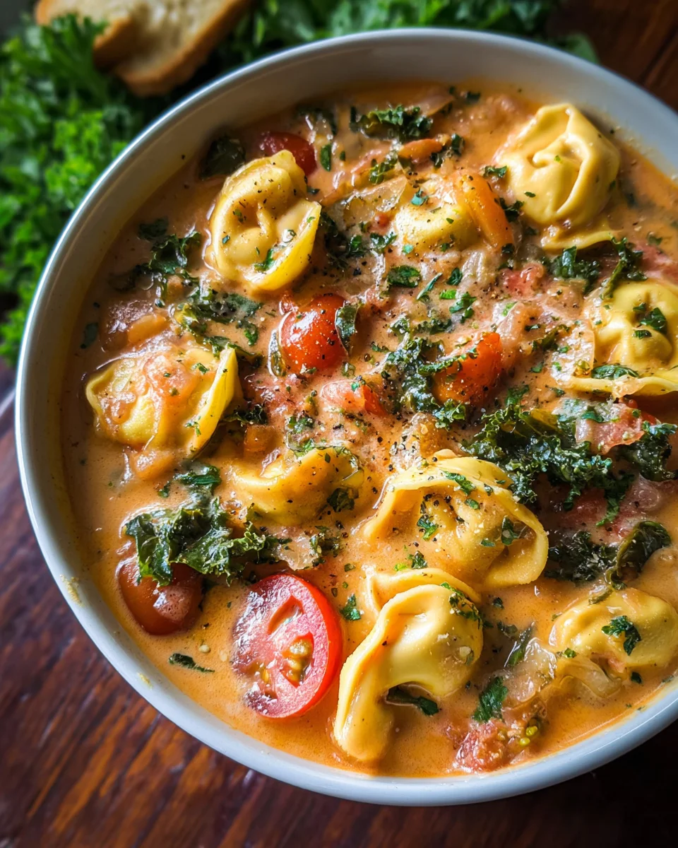 Creamy Tuscan Tortellini Soup