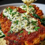 Crispy Parmesan Chicken with a Rich Garlic Sauce