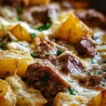 Crockpot Loaded Steak and Potato Bake Recipe