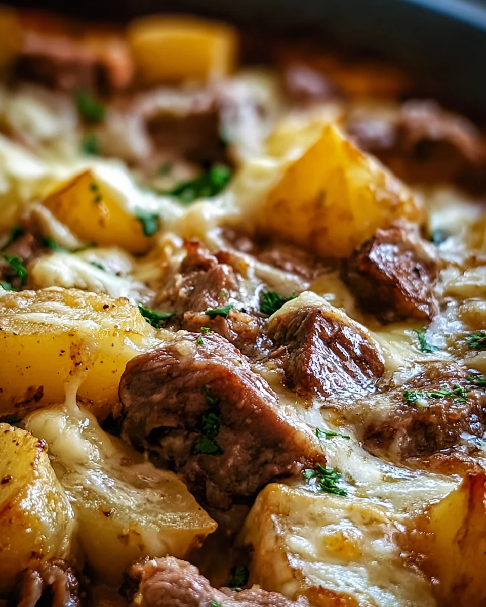 Crockpot Loaded Steak and Potato Bake Recipe