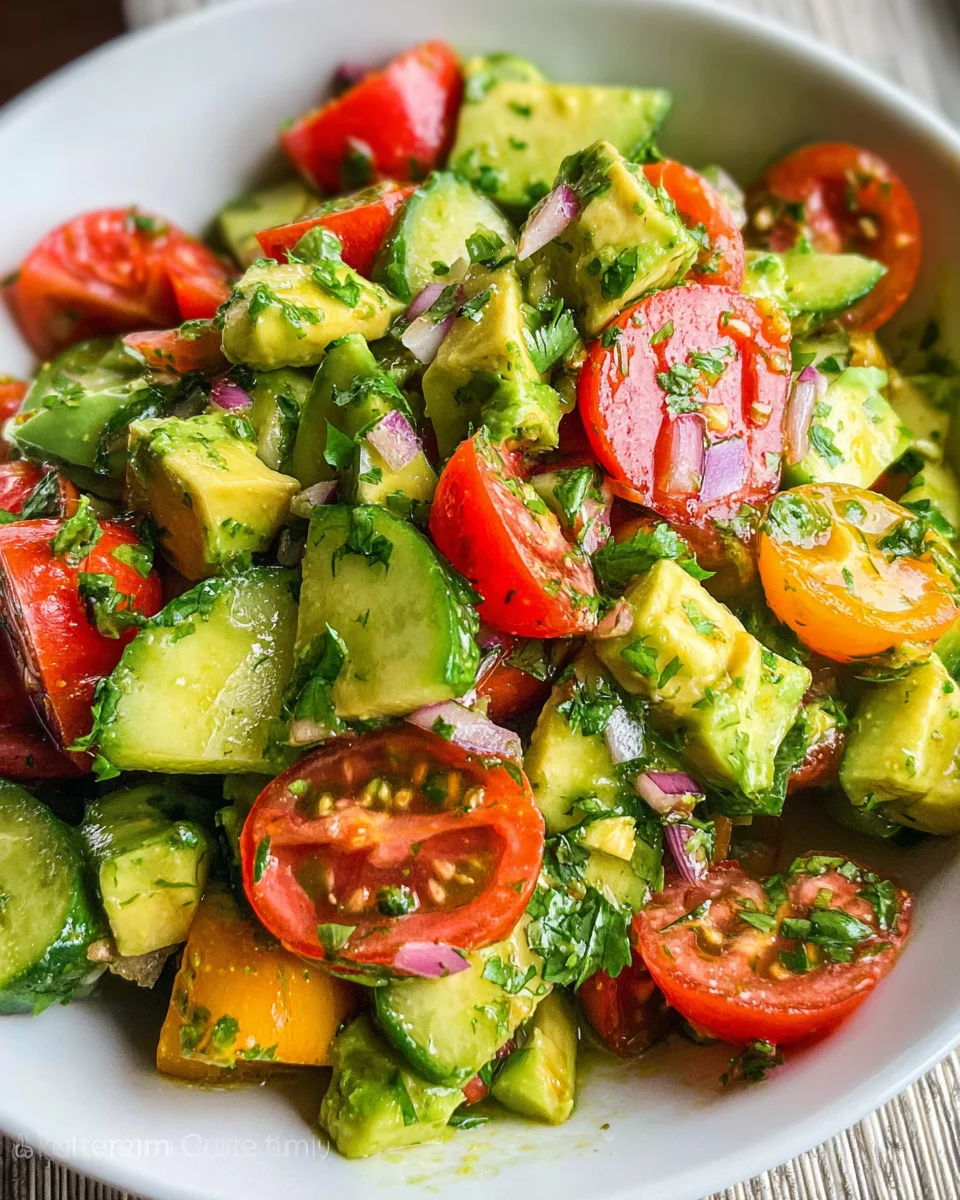 Cucumber Tomato Avocado Salad