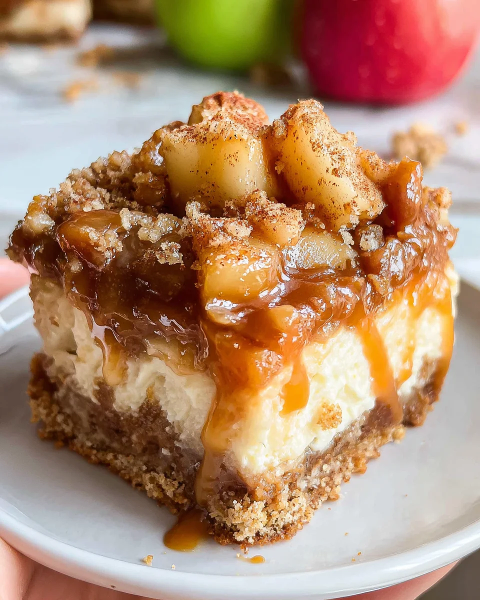 Easy Caramel Apple Cheesecake Bars
