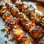 Easy Grilled Asian Chicken Skewers with Honey Garlic Sauce