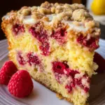 Easy Lemon Raspberry Cake with Crumb Topping