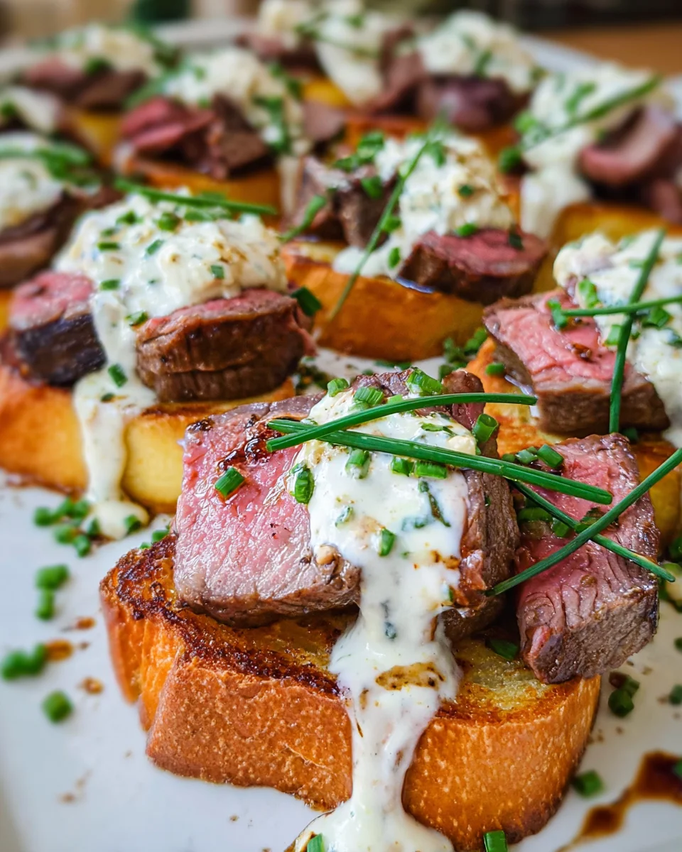 Easy Steak Crostini (with Horseradish Sauce)