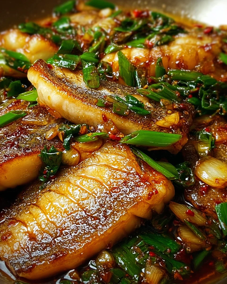 Ginger Onion Fried Sea Bass