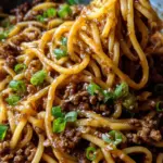 Ground Beef Mongolian Noodles