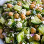 Herby Cucumber Salad with Feta and Chickpeas