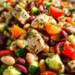 High-Protein Dense Bean Salad with Chicken