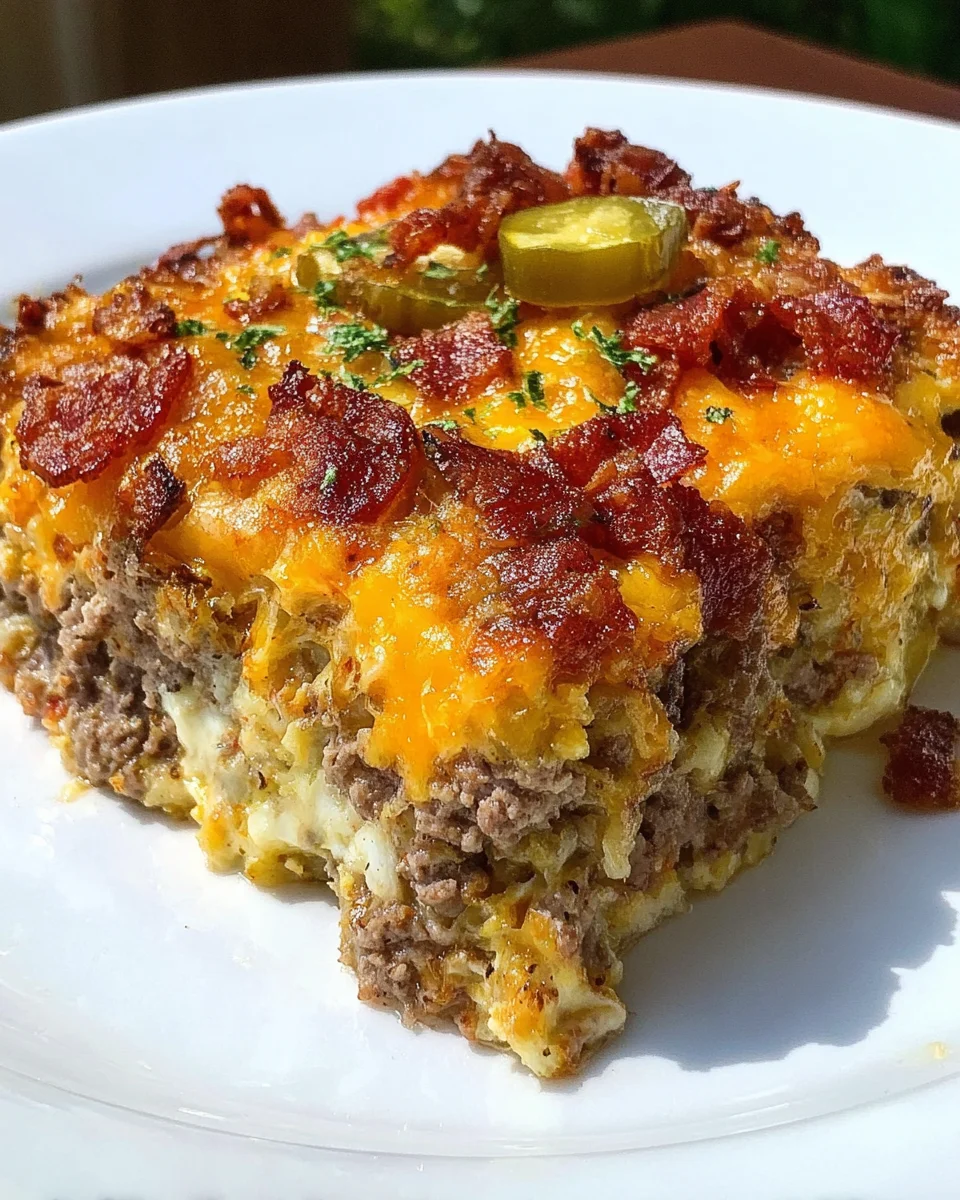 Low-Carb Bacon Cheeseburger Casserole