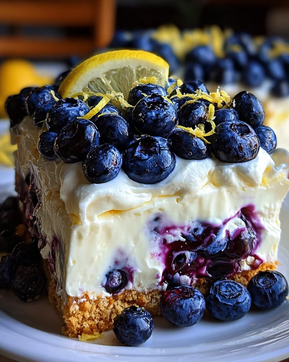 No-Bake Lemon dazzling Blueberry cream Cake