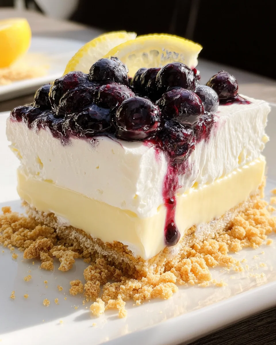 No Bake Lemon Blueberry Dessert