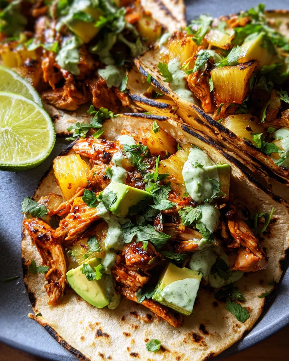 One Pan Chicken & Pineapple Tacos