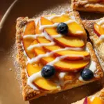 Peaches and Cream Puff Pastry Tart