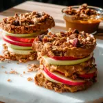 Peanut Butter Apple Sandwiches with Granola