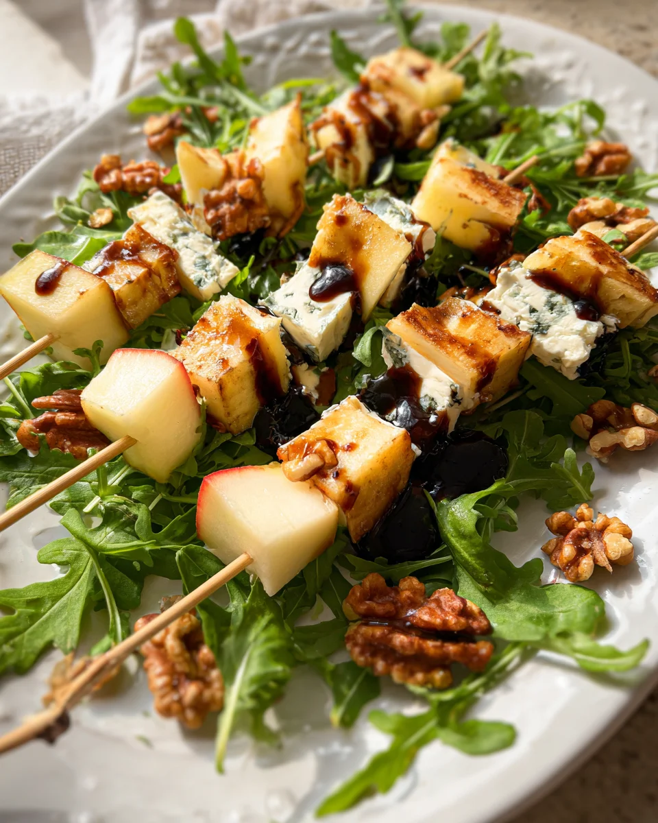 Pear & Brie Cheese Salad Skewers