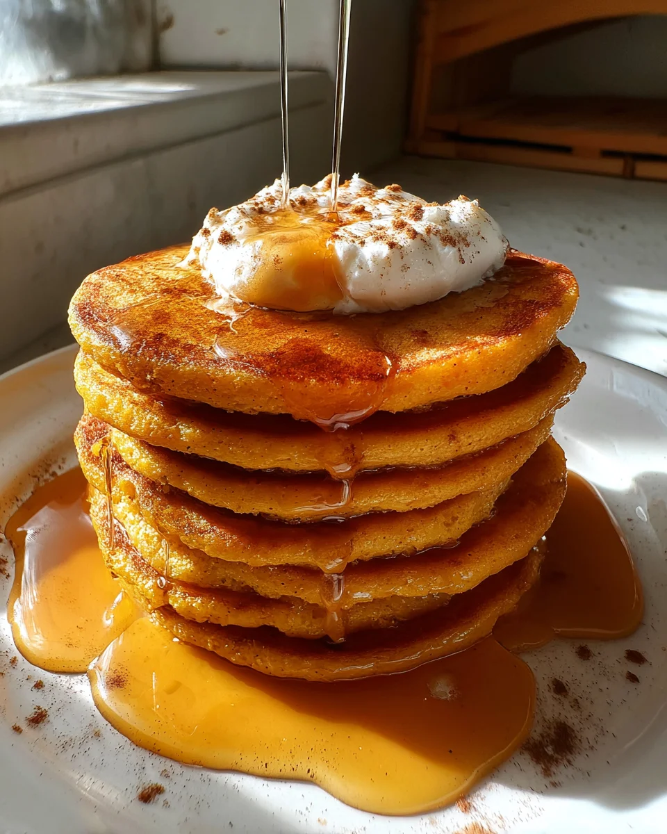 Pumpkin Cottage Cheese Pancakes