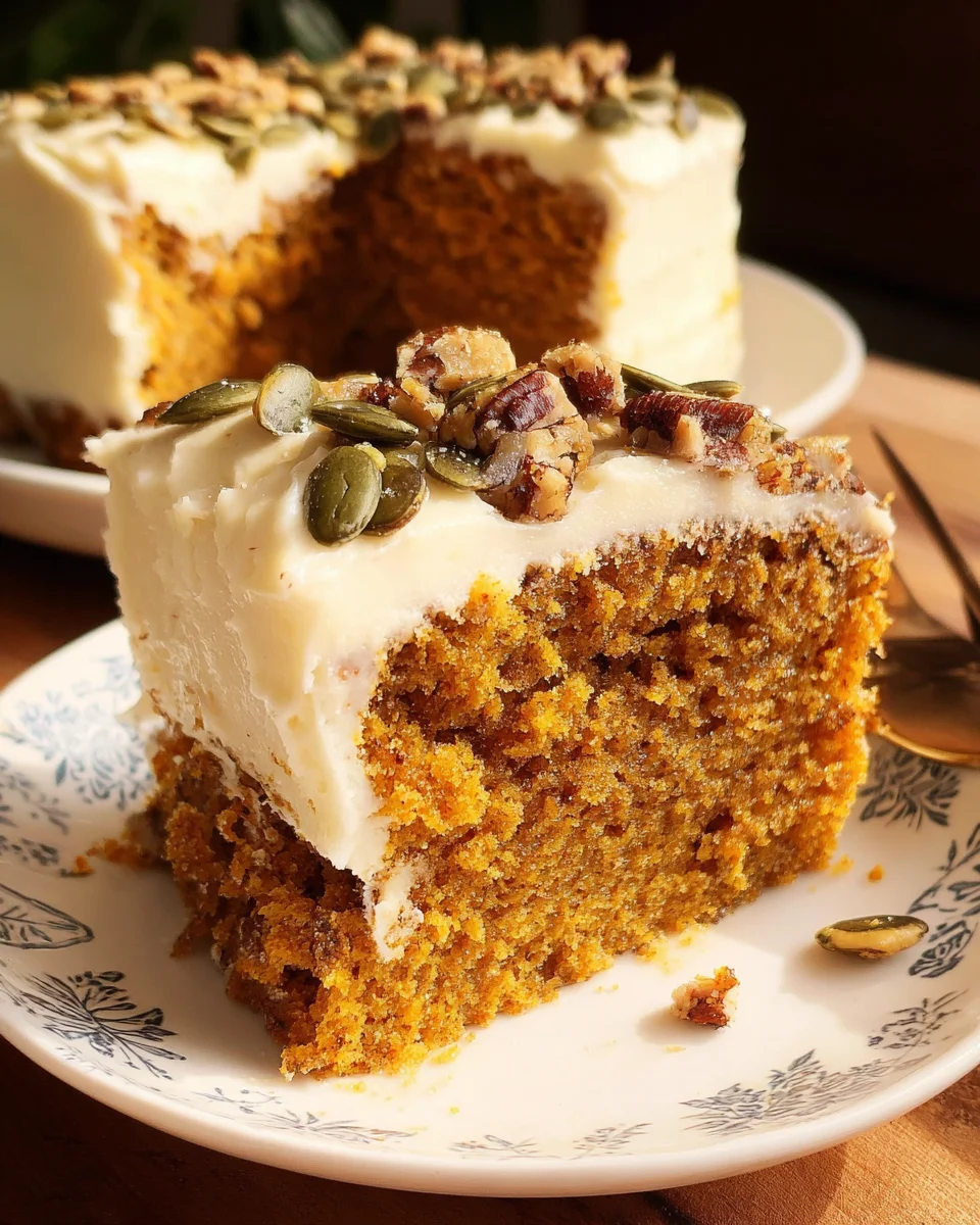 Pumpkin Spice Cake with Brown Sugar Cream Cheese Frosting