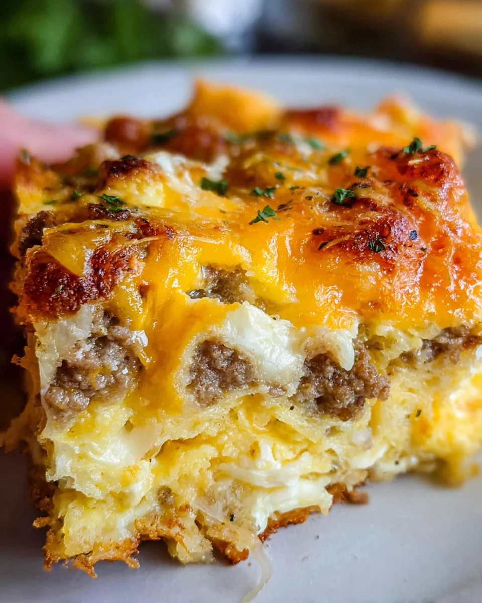 Savory Breakfast Sausage and Cheese Casserole Recipe