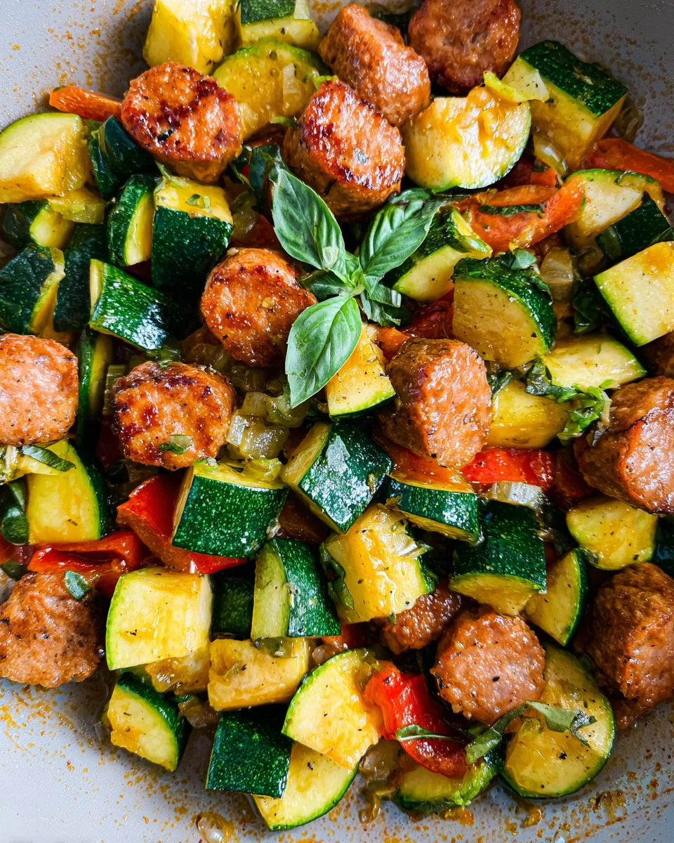 Skillet Sausage and Zucchini