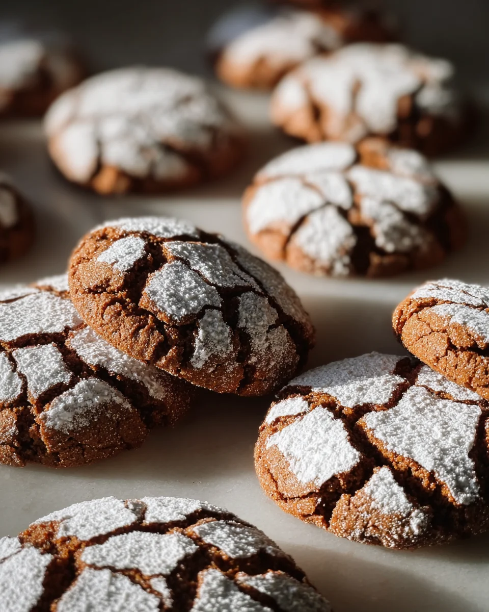 Soft and Spiced Gingerbread Crinkle Cookies