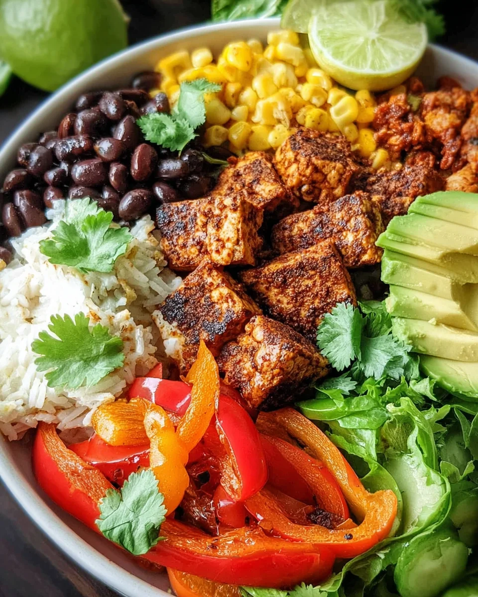 Spicy Baked Tofu Burrito Bowl