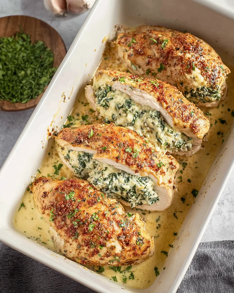 Spinach Stuffed Chicken Fillets