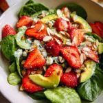 Strawberry Avocado Spinach Salad with Poppyseed Dressing