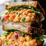 Vegan Buffalo Chickpea Salad Sandwich