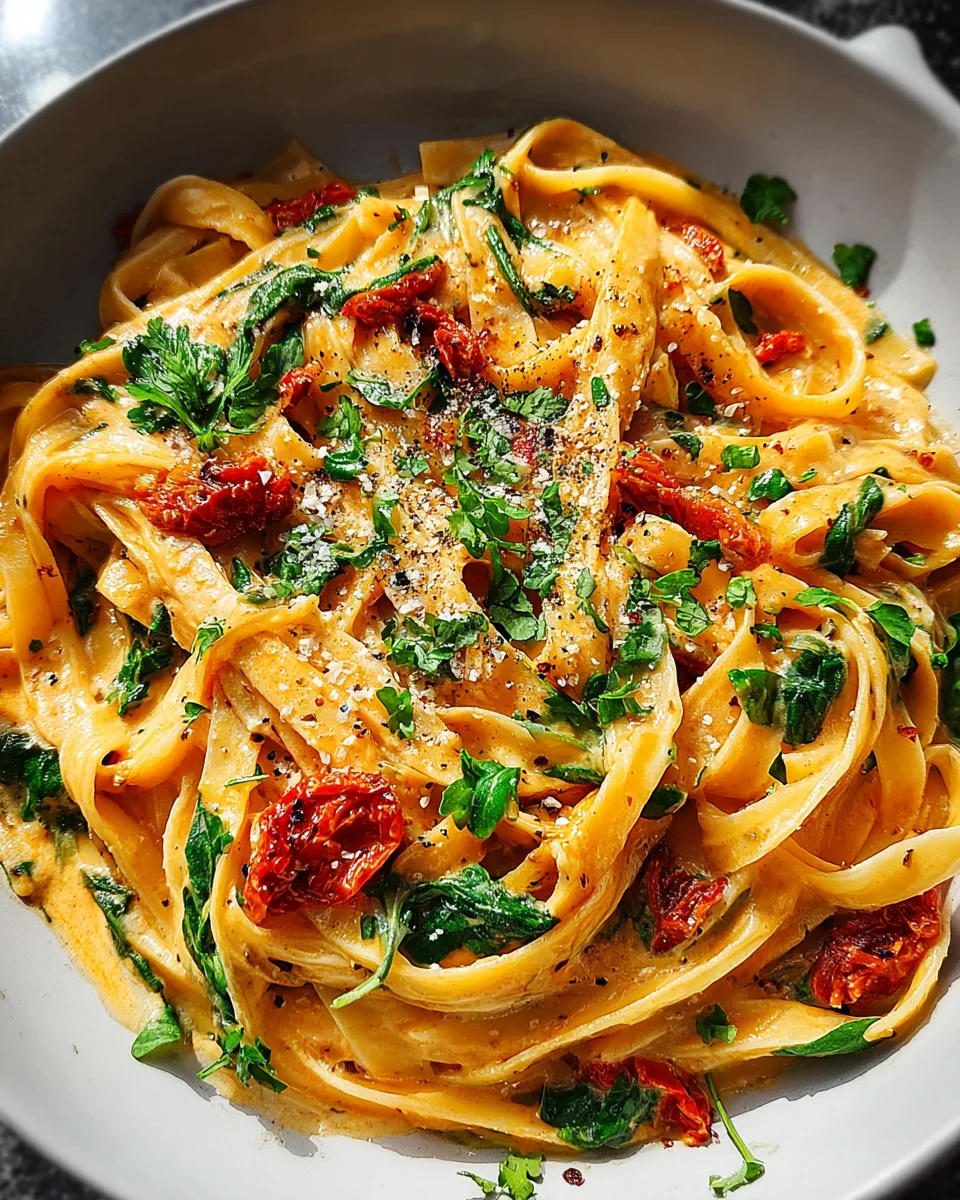 Vegan Creamy Sun Dried Tomato Pasta Recipe