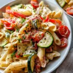 Vegan Pasta Primavera with Creamy Garlic Cashew Sauce