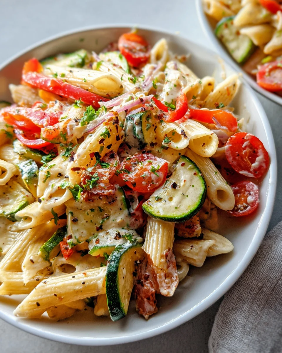 Vegan Pasta Primavera with Creamy Garlic Cashew Sauce