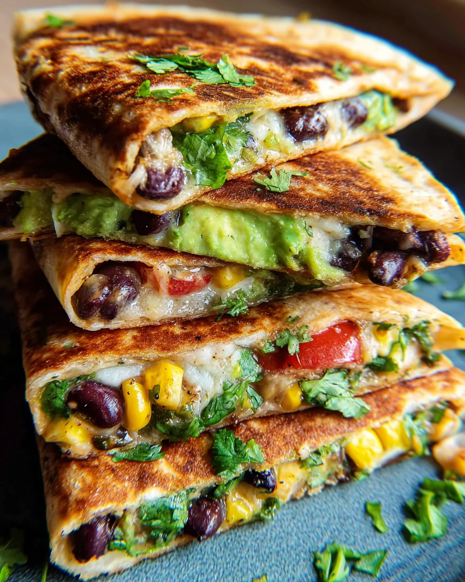 Vegan Quesadillas with Black Beans and Avocado