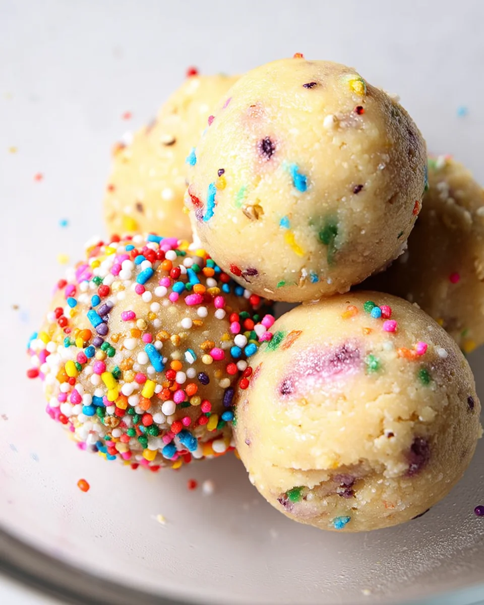 Applesauce Birthday Cake Protein Balls