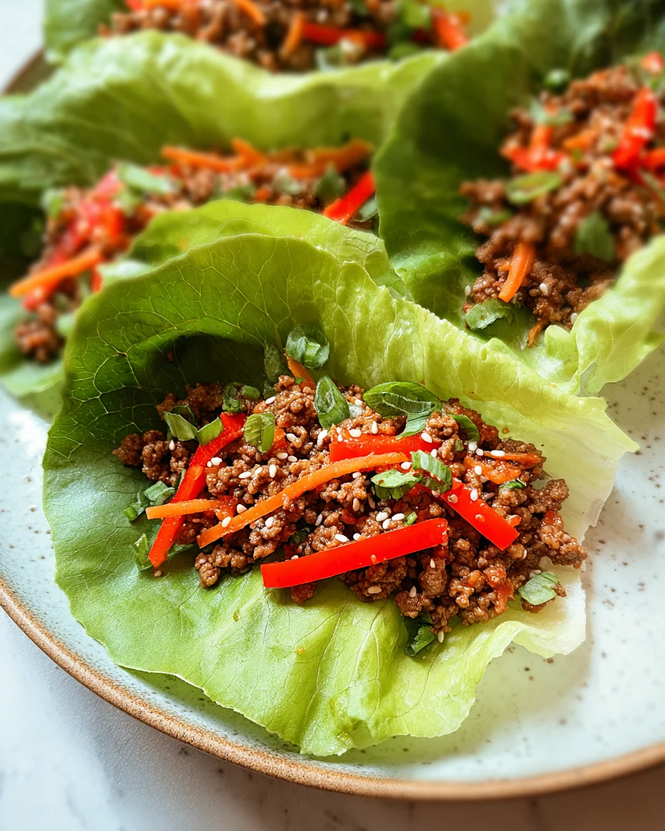 Asian Style Ground Beef Lettuce Wraps