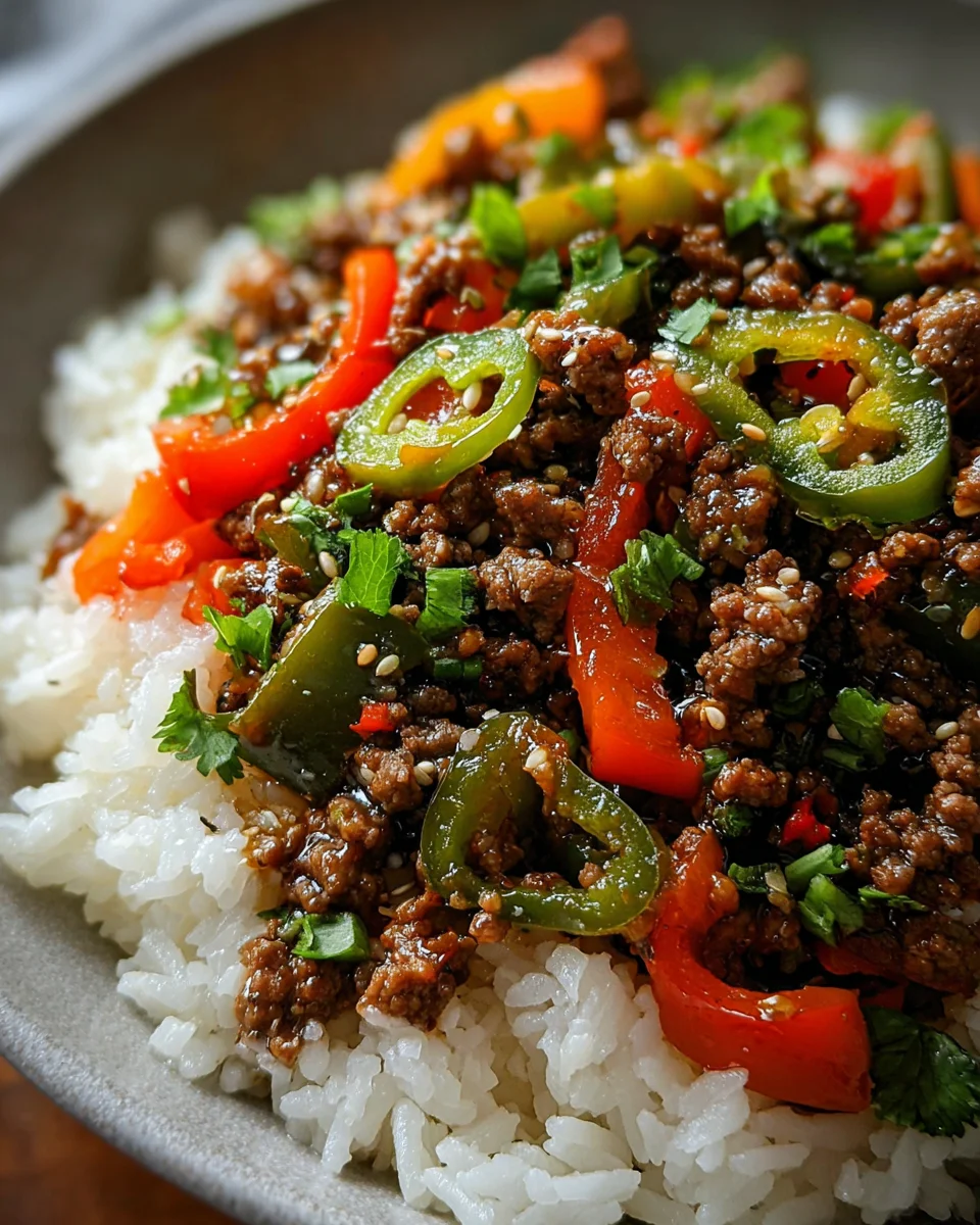 Beef and Pepper Rice Bowl