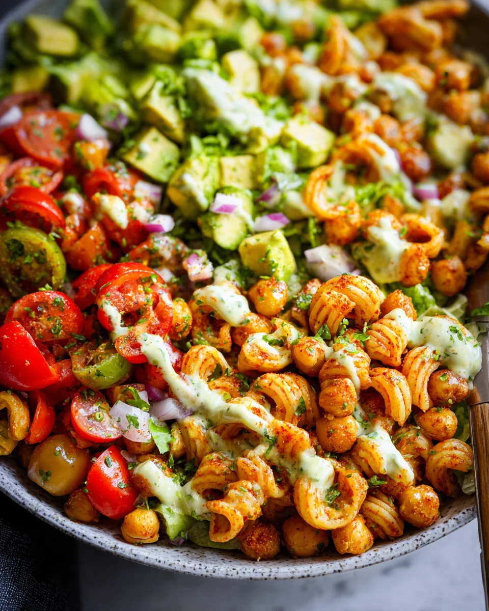 Buffalo Chickpea Pasta Salad