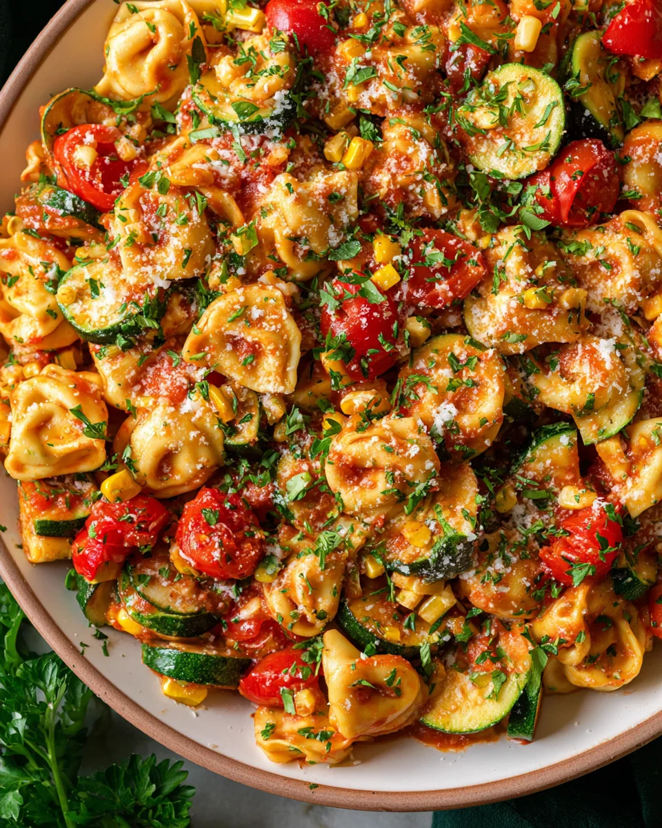 Cheese Tortellini with Summer Veggies