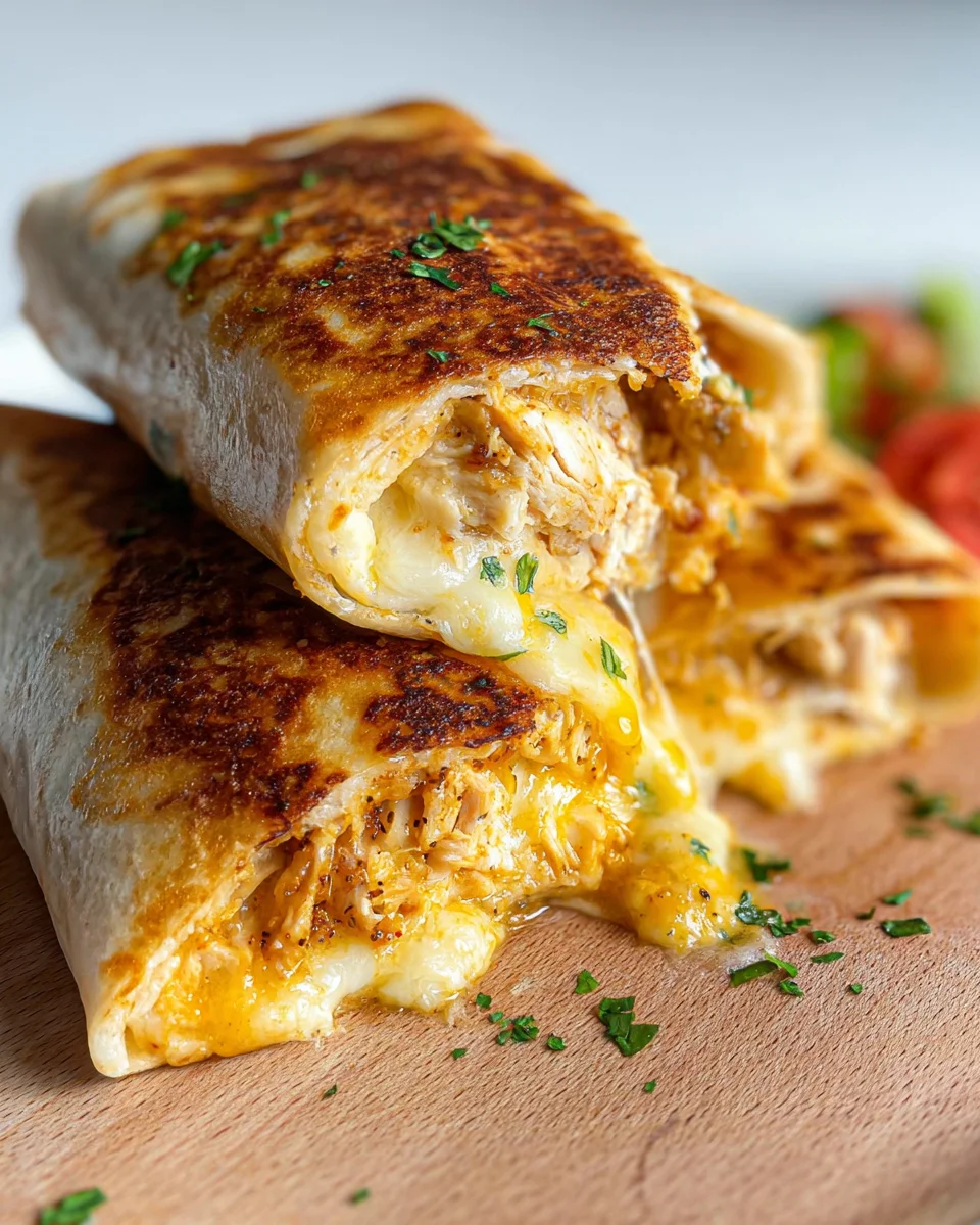 Cheesy Garlic Chicken Wraps