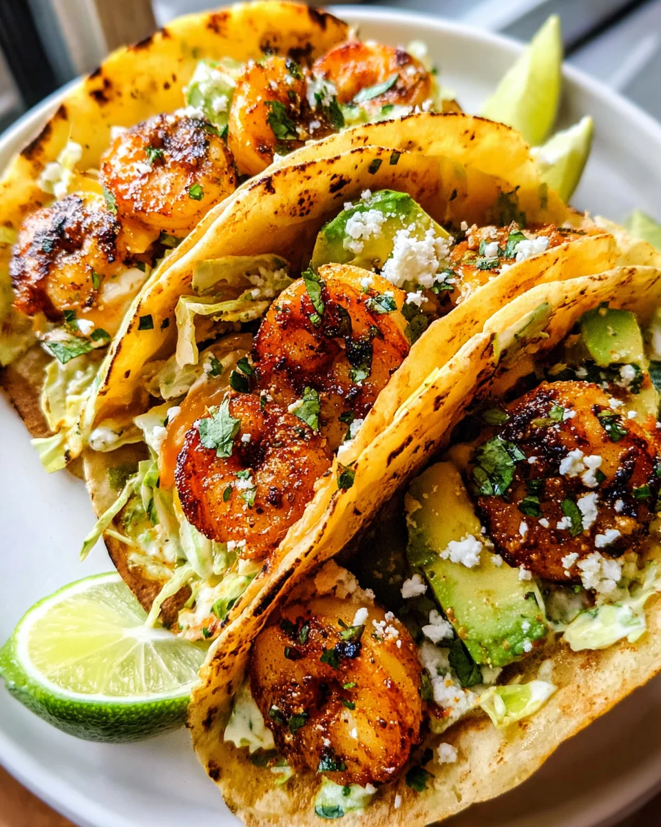 Cilantro Lime Shrimp Tacos with Creamy Slaw
