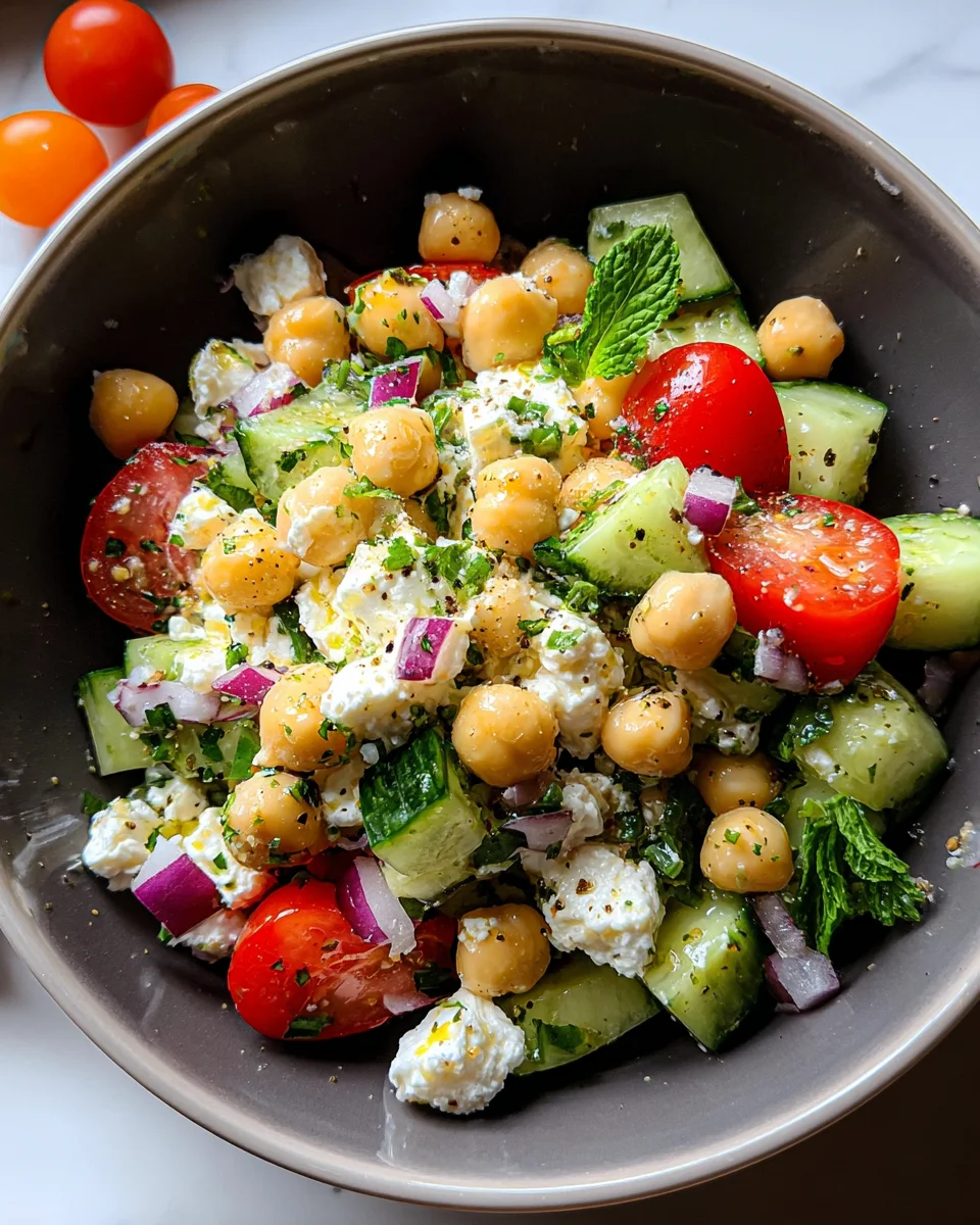 Cottage Cheese and Chickpeas Salad