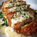 Crispy Parmesan Chicken with a Rich Garlic Sauce